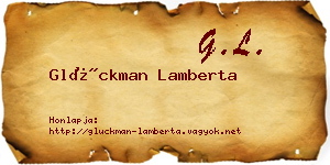 Glückman Lamberta névjegykártya